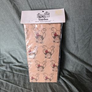 New Vintage Christmas Tissue Paper Bear Wreath Sample House Texas 6 Sheets 25ft